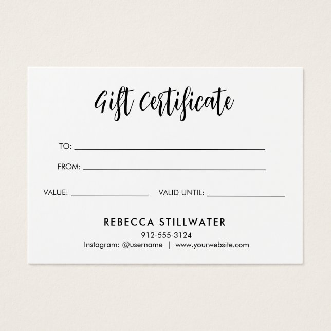 Cute Aesthetic Minimalist Simple Gift Card Visitkort (Framsidan)