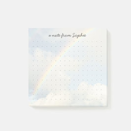 Cute aesthetic rainbow Dot Grid Personalized Name Post-it Block