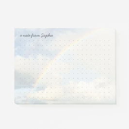 Cute aesthetic rainbow Dot Grid Personalized Name Post-it Block