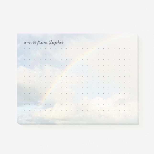 Cute aesthetic rainbow Dot Grid Personalized Name Post-it Block (Skapare uppladdad)