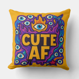 Cute AF Throw Pillow Kudde