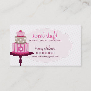 CUTE-AFFÄRSKORT: Söta kakor bakverk rosa 2 Visitkort