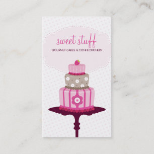 CUTE-AFFÄRSKORT: Söta kakor bakverk rosa 3 Visitkort