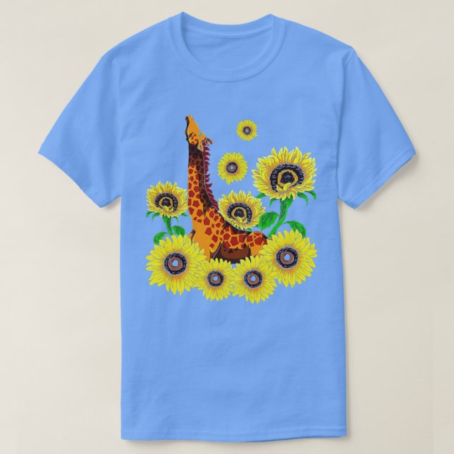 Cute Africa Animal Lover Yellow Flower Sunflower G T Shirt (Design framsida)