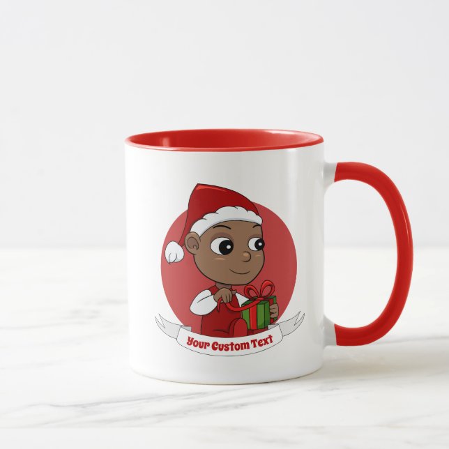 Cute African American baby med en julhatt Mugg (Höger)