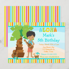 Cute African American Boy Födelsedagsfest Inbjudningar