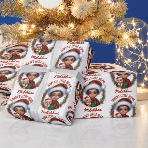 Cute African American Boy med Puppy-jul Presentpapper