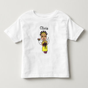 Cute African-American Fairy Whimsisiques Folk Art T Shirt