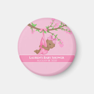 Cute African American Girl Baby Shower Magnet