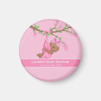 Cute African American Girl Baby Shower Magnet