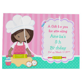 Cute African American Girl Baking Tack