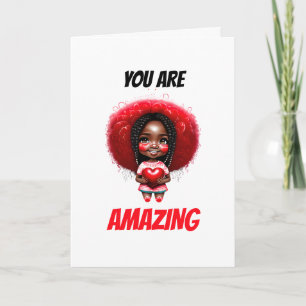 Cute African American Girl du är fantastisk bff Helgkort