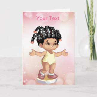 Cute African American Girl Greeting Card Kort