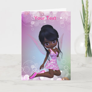 Cute African American Girl Greeting Card Kort