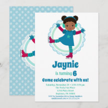 Cute African American Ice Skating Födelsedagsfest