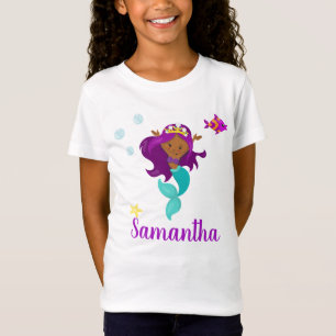 Cute African American Personlig Sjöjungfru Cute T Shirt
