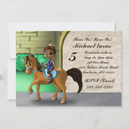 Cute African American Prince Birthday Inbjudningar