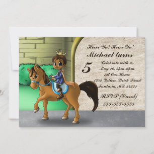 Cute African American Prince Birthday Inbjudningar