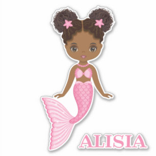 Cute African American Sjöjungfru Vinyl Sticker Klistermärken