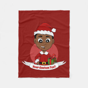 Cute African American-tecknad Fleecefilt
