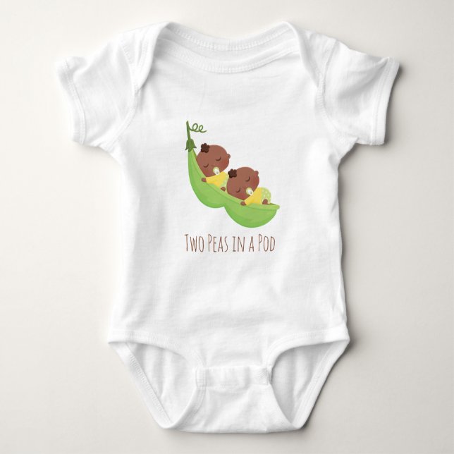 Cute African American Twillingars i Pod Baby Tee (Framsida)