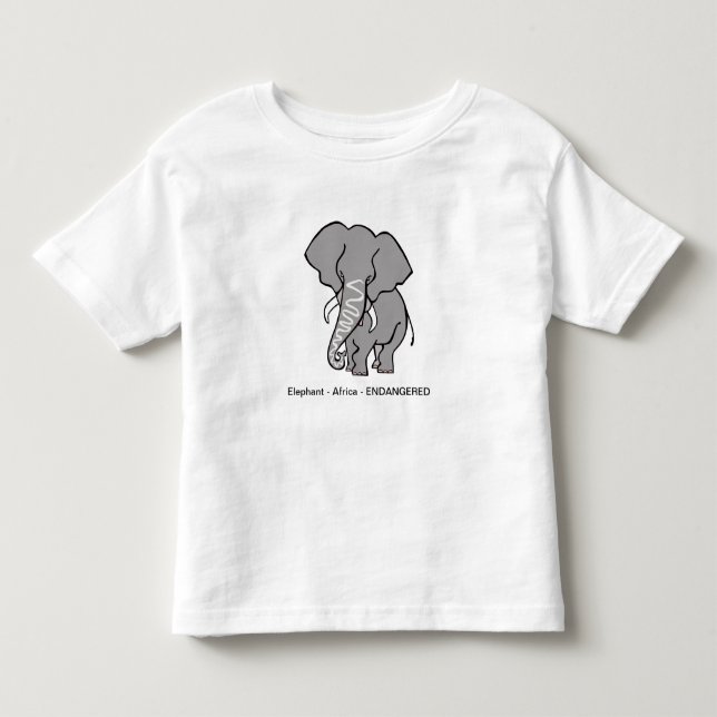 Cute African Elephant - Animal Lover - Endangered T Shirt (Framsida)