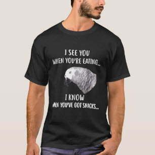 Cute African Grått T-Shirt Jag ser Snacks African