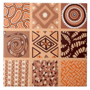 Cute African stil mönster Kakelplatta