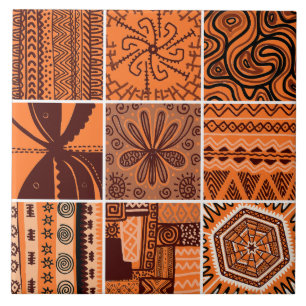 Cute African stil mönster Kakelplatta