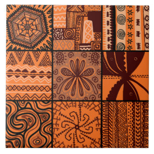 Cute African stil mönster Kakelplatta