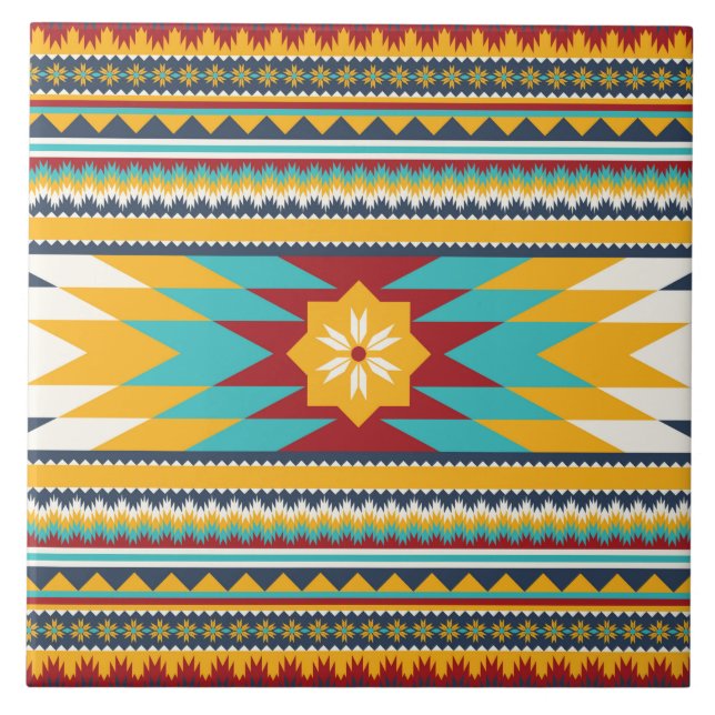 Cute African stil mönster Kakelplatta (Framsidan)