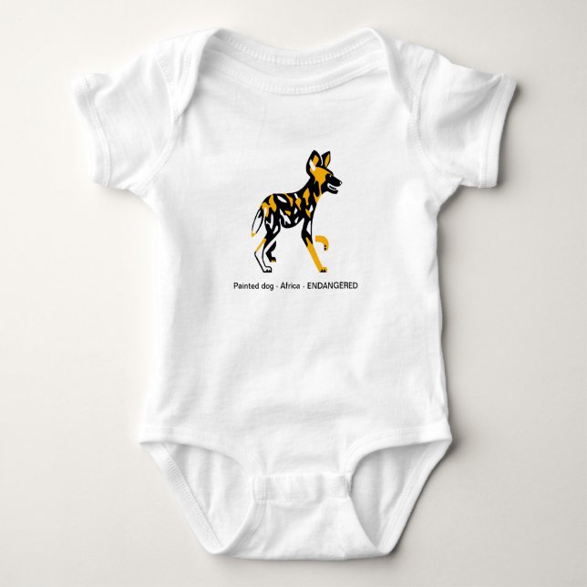 Cute African vild hund- Paílated hund - Småbarn T Shirt (Framsida)