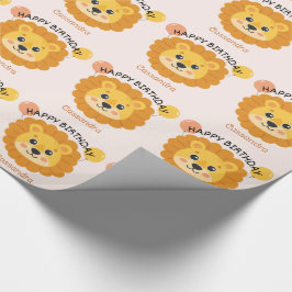 Cute Afrika Lejona Ansikte Namn Barns födelsedag Presentpapper