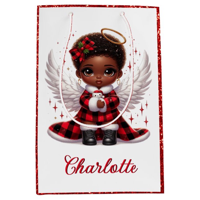 Cute Afro Angel Little Girl Red & Black God- Jul (Framsidan)