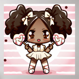 CUTE AFRO CANDY GIRL POSTER
