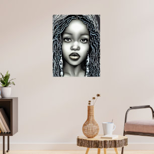 CUTE AFRO WOMAN QUEEN MELANIN POSTER