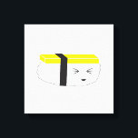 Cute ägg Sushi Illustration Kawaii stil Canvastryck<br><div class="desc">Med den söta äggillustrationen som min dotter och jag arbetade med tillsammans. Vi kärlek sushi och åskådliggör dem tillsammans var så mycket roligt. Den här inslagna utformningen av arbetsytan är på vit bakgrund men växlar upp färg efter behov.</div>