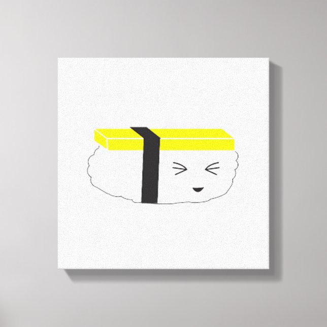 Cute ägg Sushi Illustration Kawaii stil Canvastryck (Framsida)