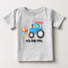 Cute äggdinosaur Construction Lastbil Birthday boy T Shirt