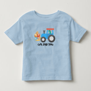 Cute äggdinosaur Construction Lastbil Birthday boy T Shirt
