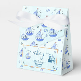 Cute Ahoy Det är en pojksegelbåt Nautical Baby Sho Presentaskar