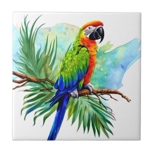 Cute AI-genererad Macaw Parrot Kakelplatta