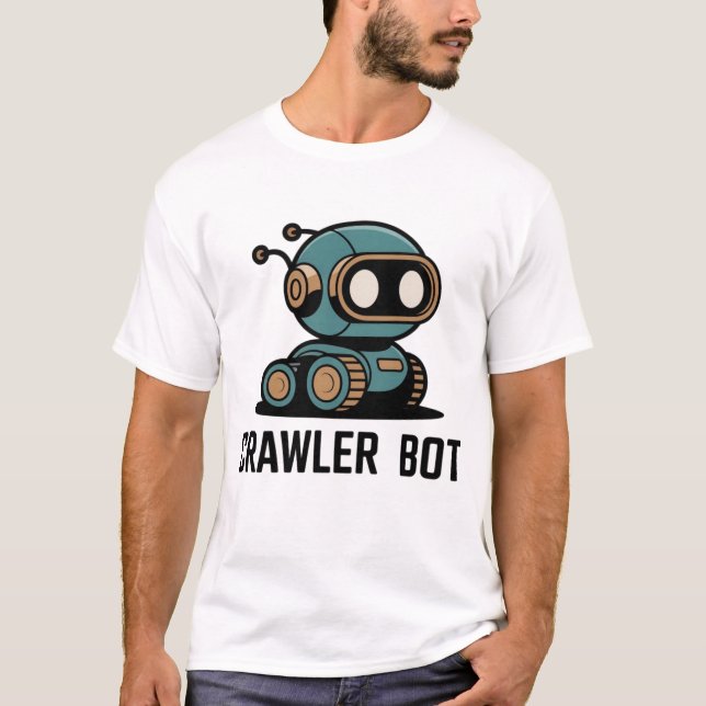 Cute AI Robot & Futuristic Tech Design T Shirt (Framsida)
