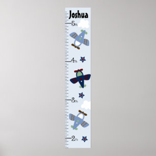 Cute Aircraft Growth Chart Behålla 8 x 44! Poster