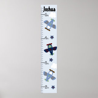 Cute Aircraft Growth Chart Behålla 8 x 44! Poster