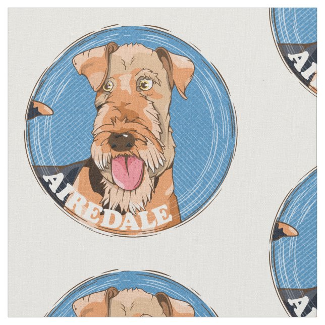 Cute Airedale hund Tyg (Närbild)