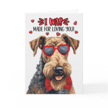 Cute Airedale Terrier Hund Kärlek You Valentine