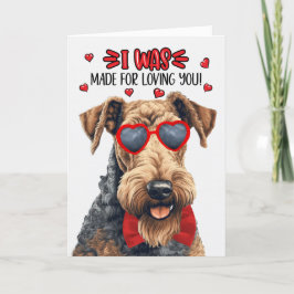 Cute Airedale Terrier Hund Kärlek You Valentine Helgkort