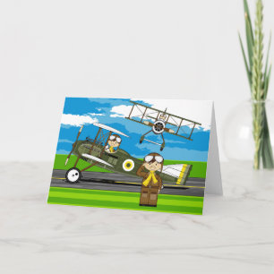 Cute Airforce Piloter och flygplan Kort
