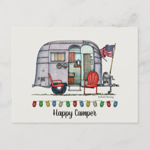 Cute Airstream Camper Travel Trailer Vykort